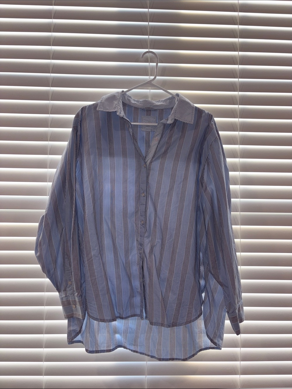 Aerie Light Blue Stripe Button-Down Shirt